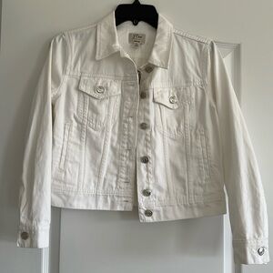 J.Crew denim jacket, size PS, color white